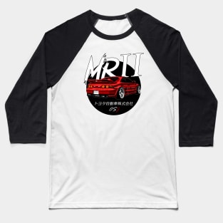 JDM MR2 Red Black Sun Edition Baseball T-Shirt